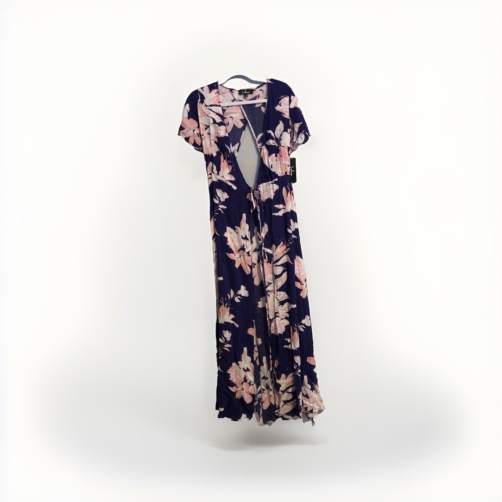 Lulus Womens Azalea Regalia Wrap Maxi Dress Size Small Floral Print Open Back